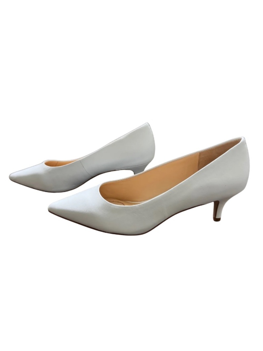 π€ Alex Marie White Leather Kitten Heel Pumps Size 10 NIB - Picture 3 of 8